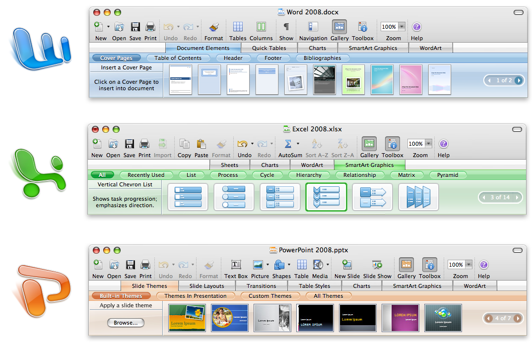Microsoft Office 2008 Mac Toolbar